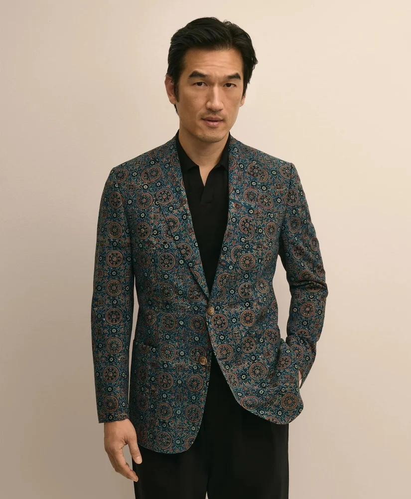 Classic Fit Cotton Medallion Mosaic Sport Coat - 1
