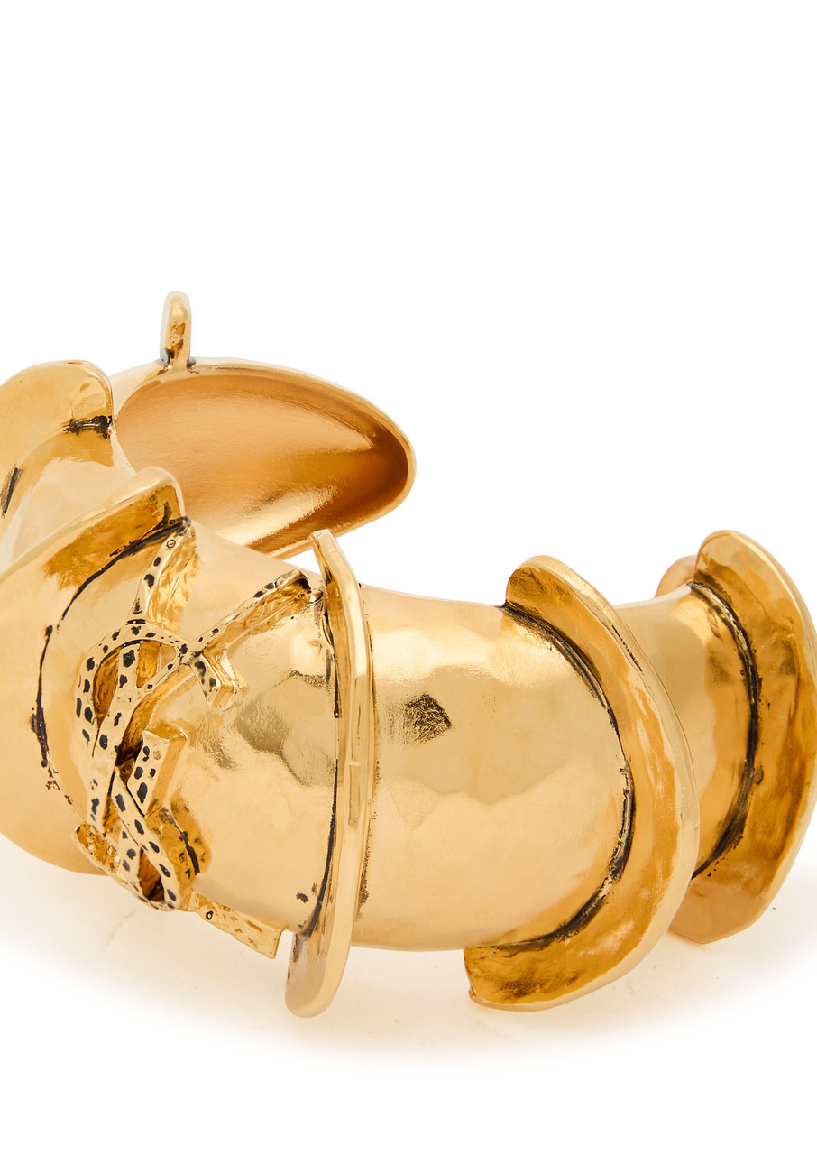 Saint Laurent Sculpted Logo Cuff - 4