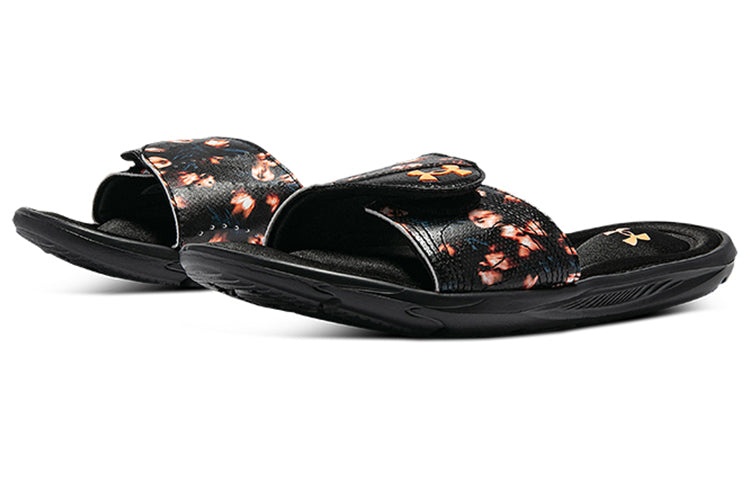(WMNS) Under Armour Ignite 6 Graphic Strap Slide 'Black Afterglow' 3024453-006 - 4