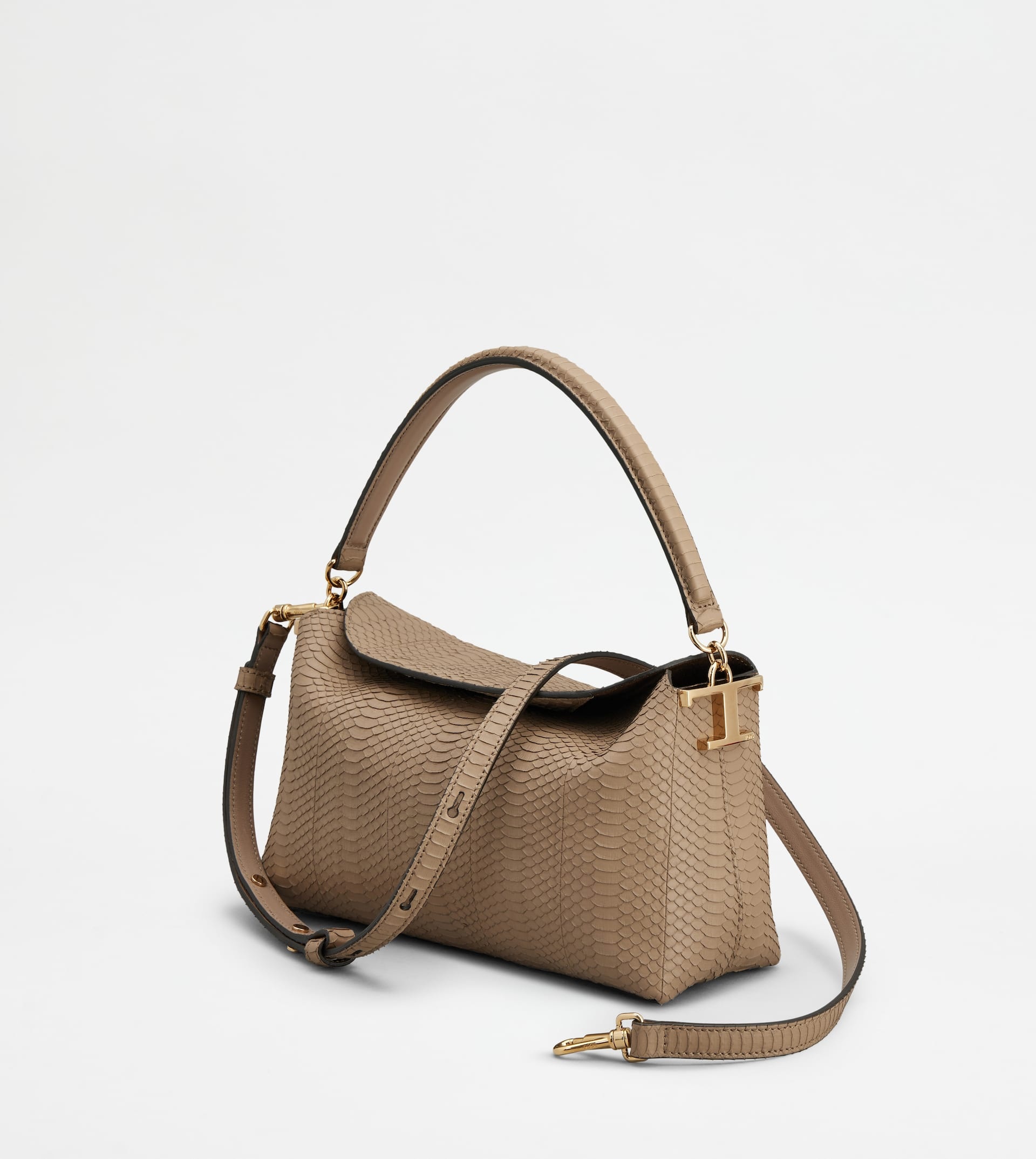 TOD'S T CASE SHOULDER BAG IN REPTILE MINI - BEIGE - 6