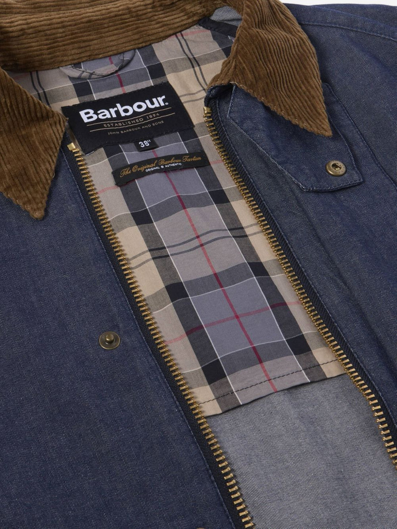 Barbour corduroy-collar denim jacket outlook