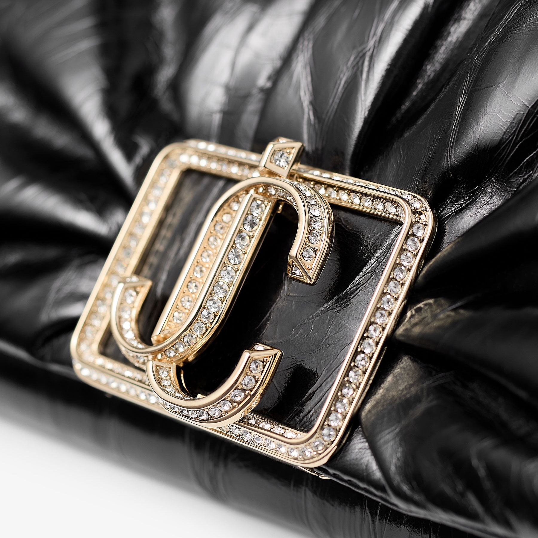 パーティーバッグ JIMMY CHOO HEDI VINTAGE LEATHER CHAIN BAG DIAMOND FRAME CLUTCH | Latte Soft Calf Leather Clutch Bag