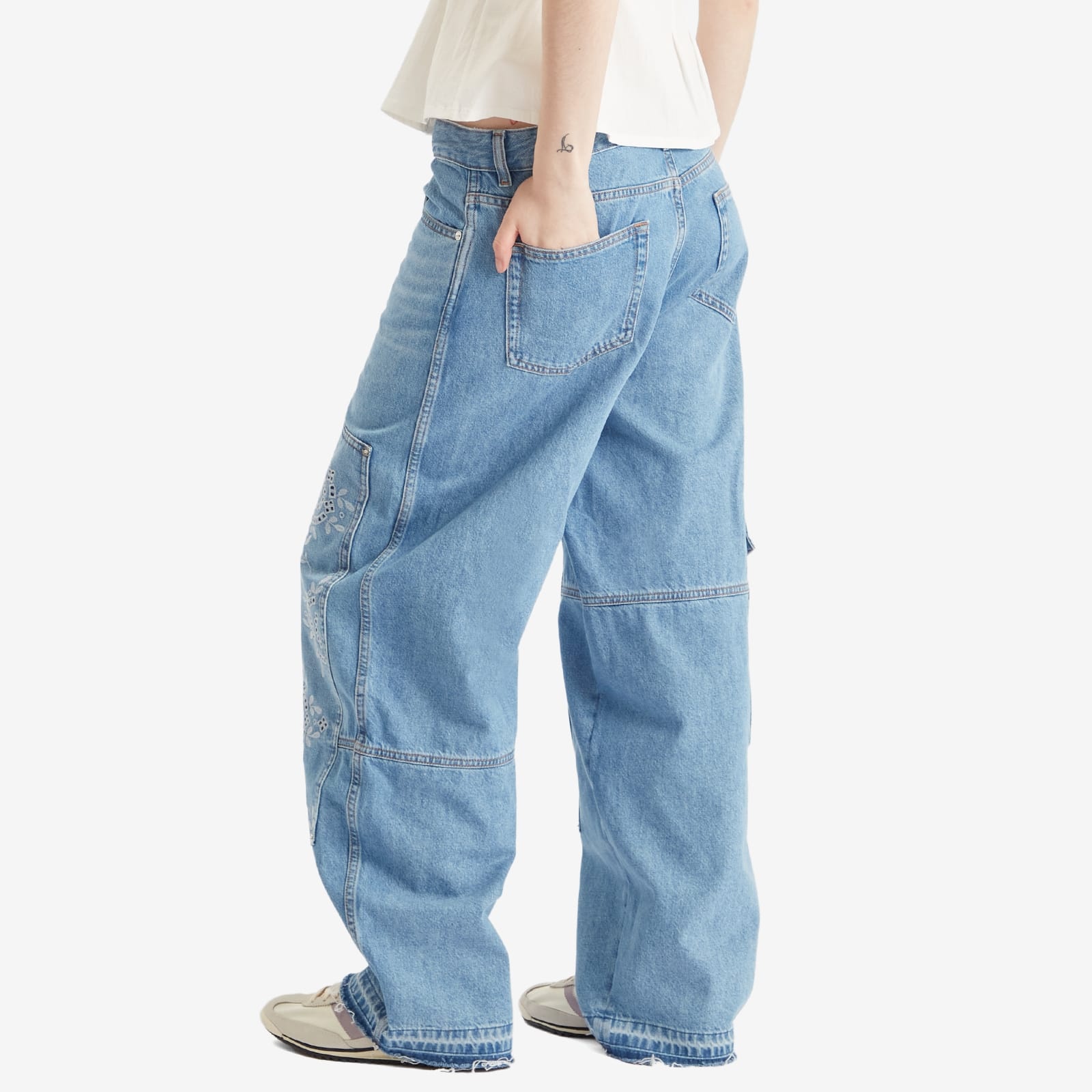 GANNI GANNI Broderie Anglaise Denim Carpenter Jeans