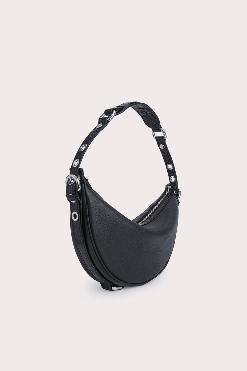 BY FAR GIB BLACK CROCO AND FLAT GRAIN LEATHER outlook