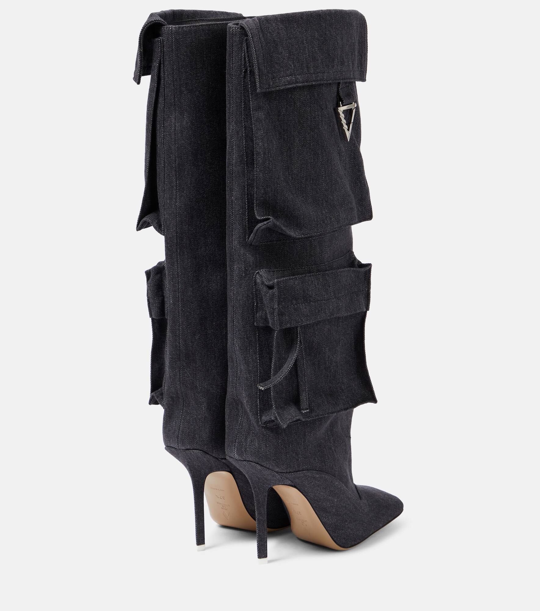 Sienna denim knee-high boots - 3