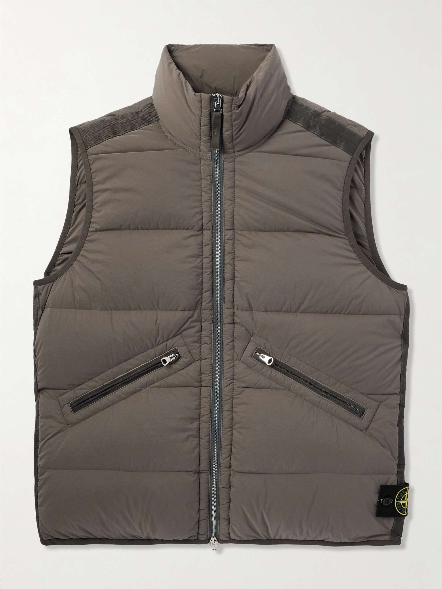 Logo-Appliquéd Webbing-Trimmed Quilted Shell Down Gilet - 1