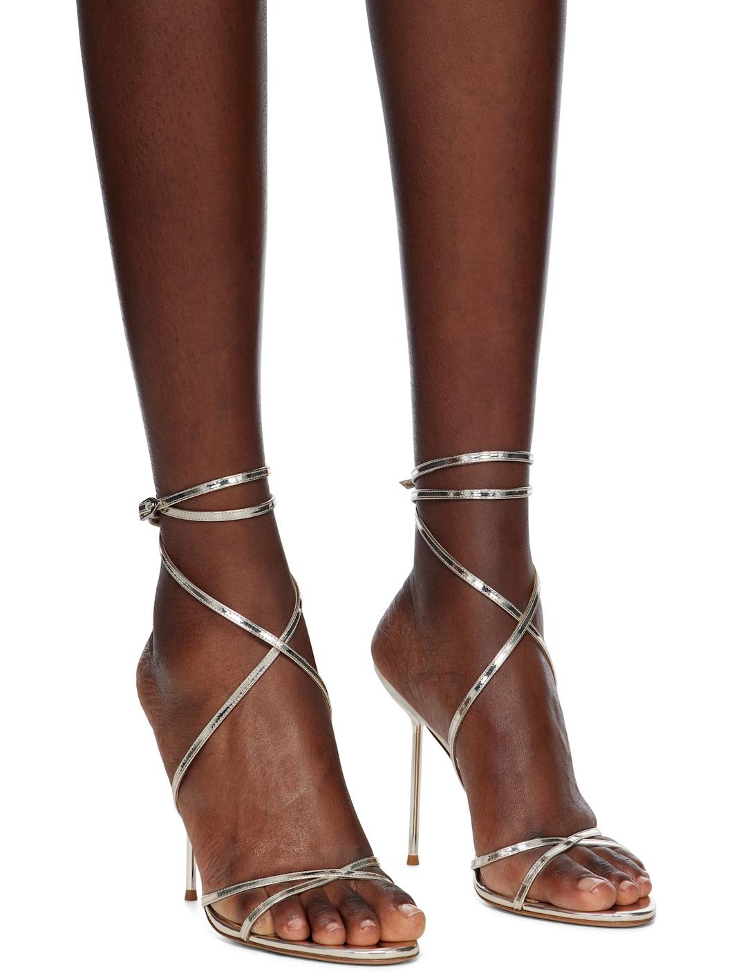 Gold Liz Lace Up Heeled Sandals - 4