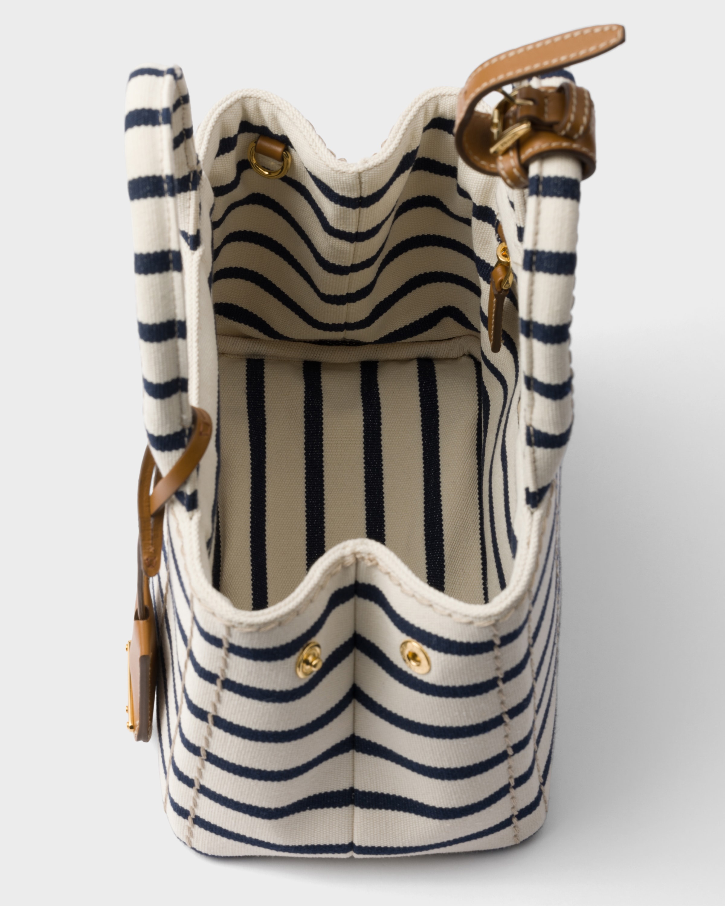 Striped cotton canvas mini-bag - 5