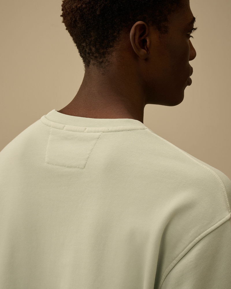 Cotton Diagonal Fleece Resist Dyed Crewneck Logo Sweatshirt 6