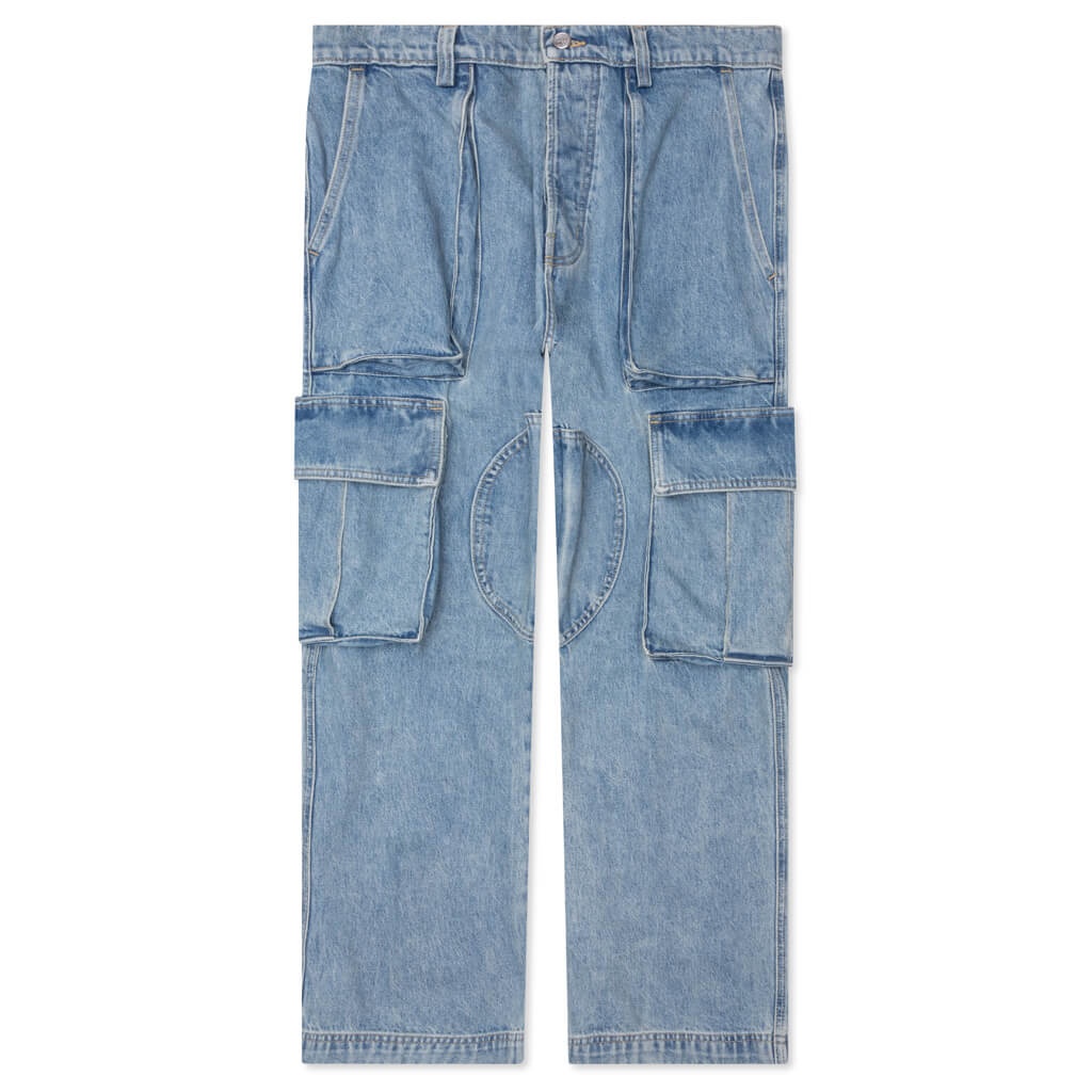 DENIM LOGO CARGOS - LIGHT WASH - 1