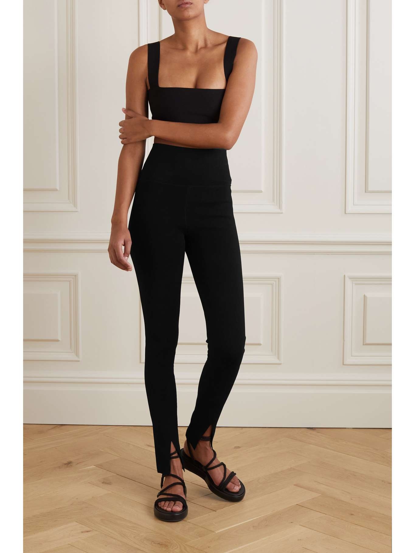 VB Body Split Front Leggings In Black