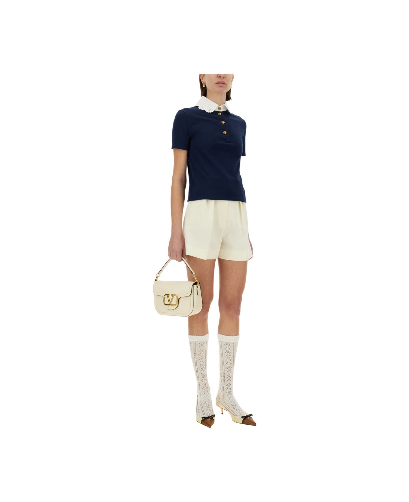 Embroidered Cotton Sweatshirt Polo Shirt - 2