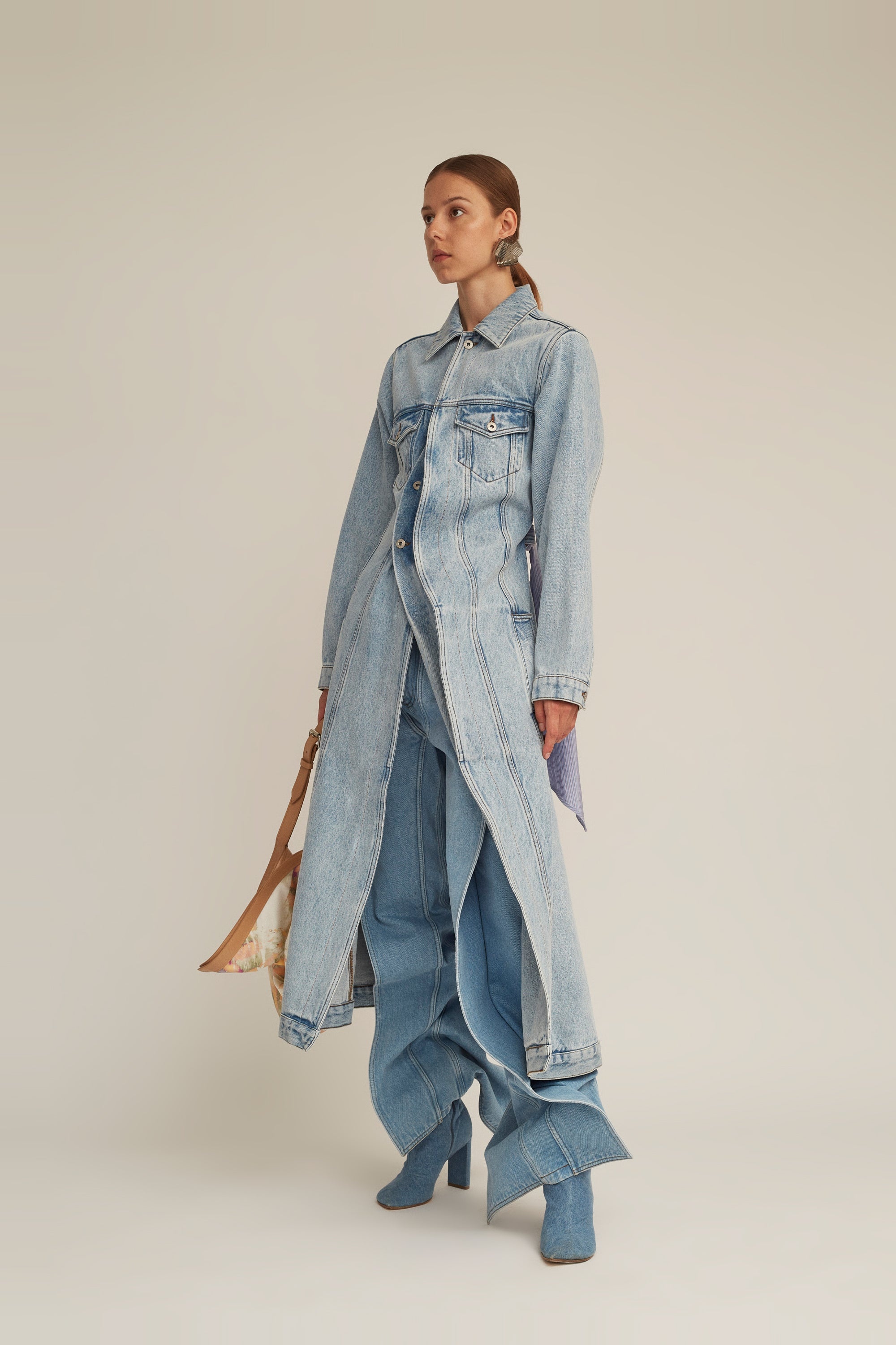 Pulled Lining Denim Coat - 6