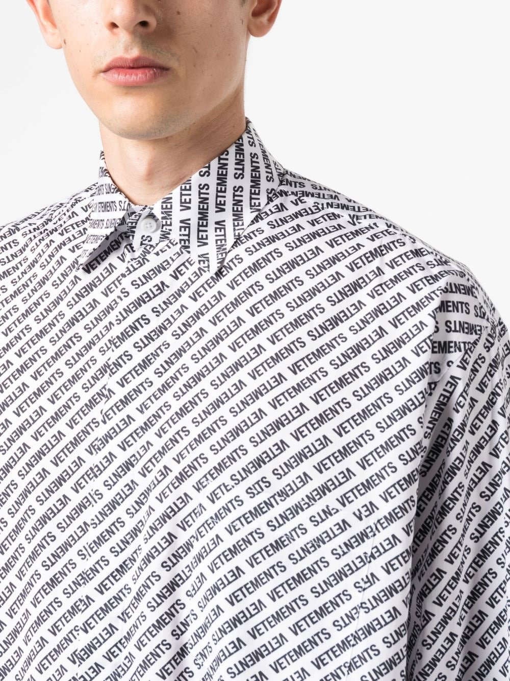 logo-print cotton shirt - 5