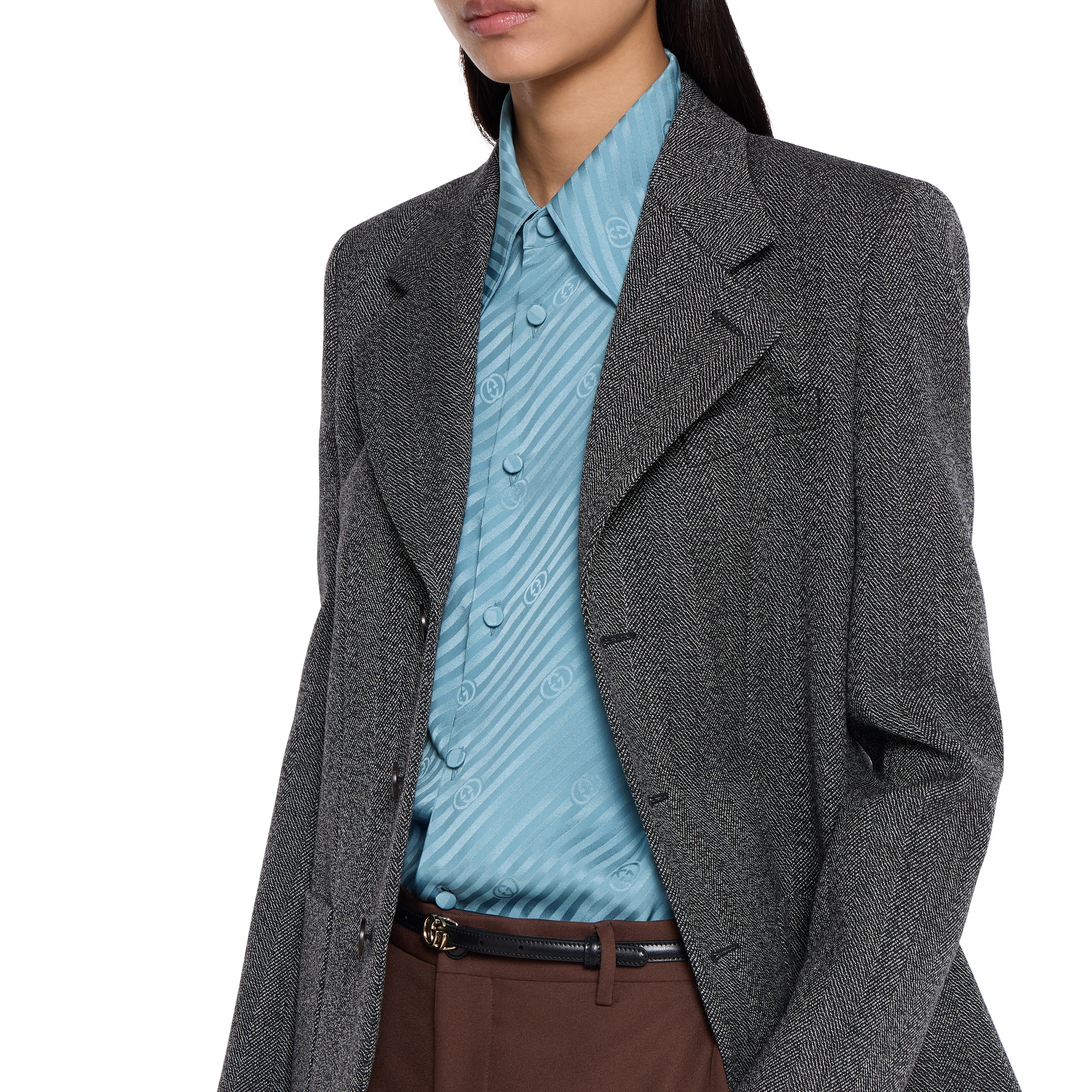 Interlocking GG silk jacquard shirt - 5