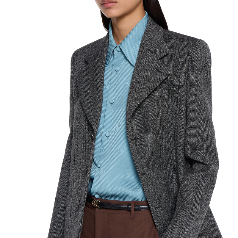 Interlocking GG silk jacquard shirt 5