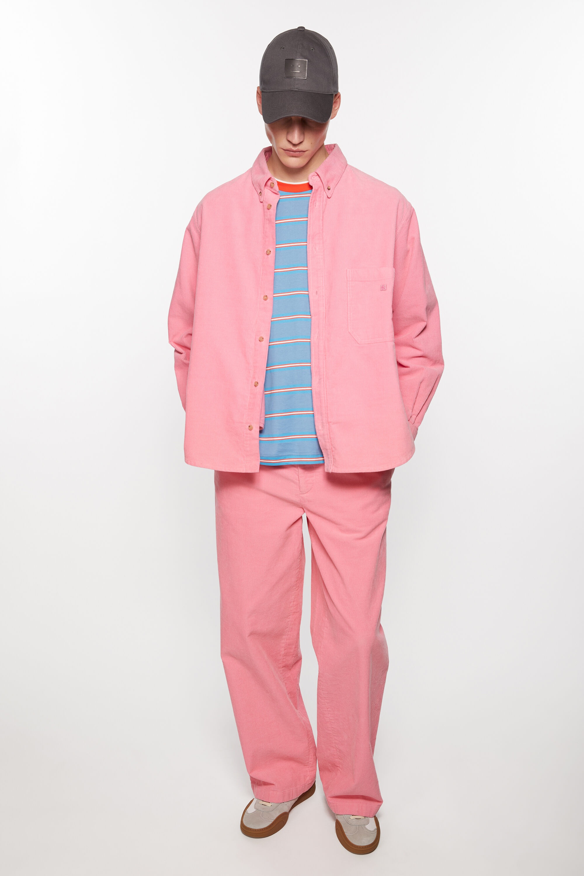 Corduroy overshirt - Tango pink - 5