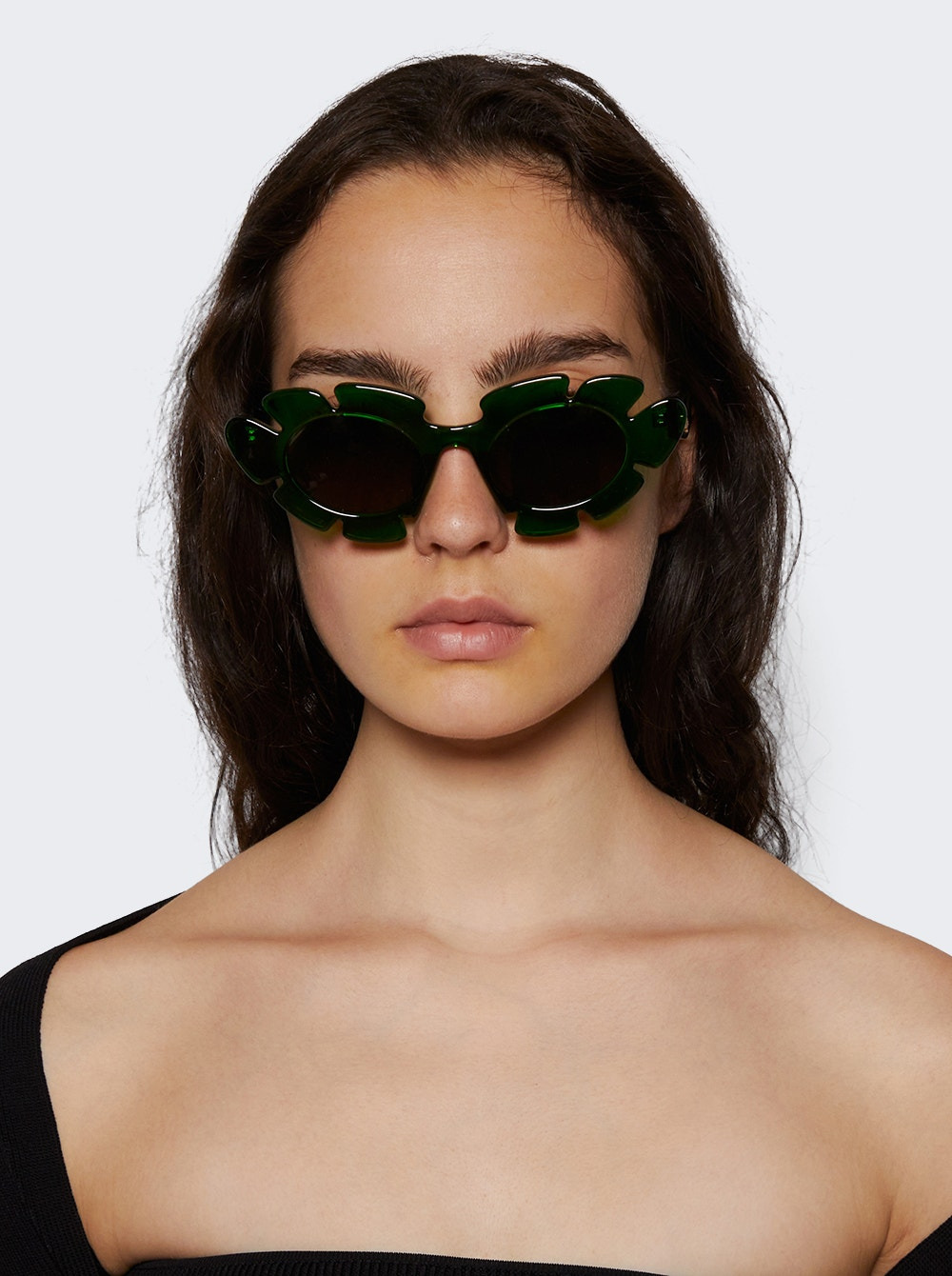 Flower Sunglasses Transparent Green - 2
