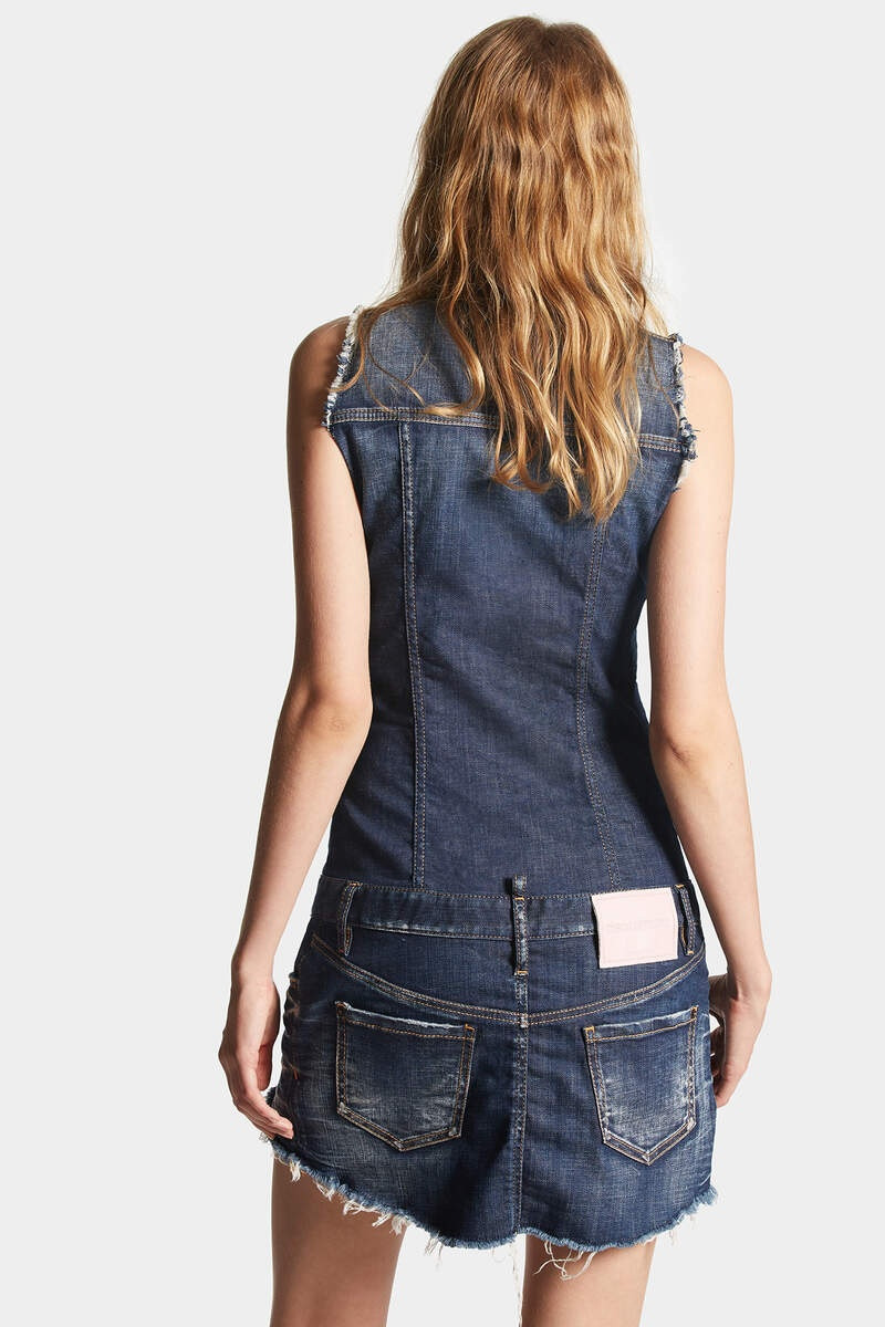 DARK CLEAN WASH DENIM DRESS 5