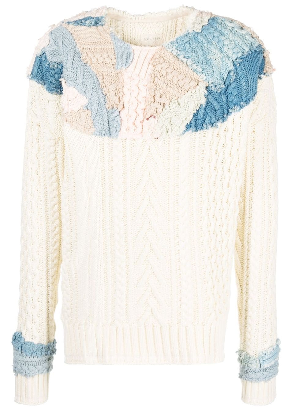 patchwork cable-knit jumper - 1
