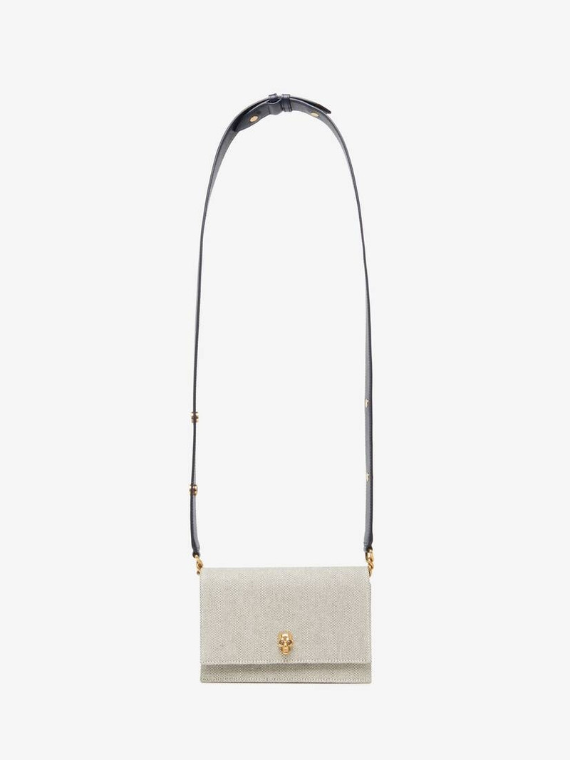 Alexander McQueen Women's The Biker Small Skull Bag in Grey/navy outlook