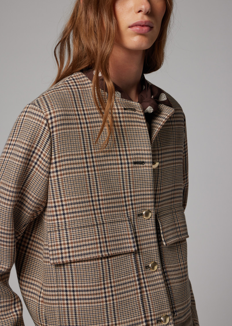 Women's Brown Houndstooth Jacket 7