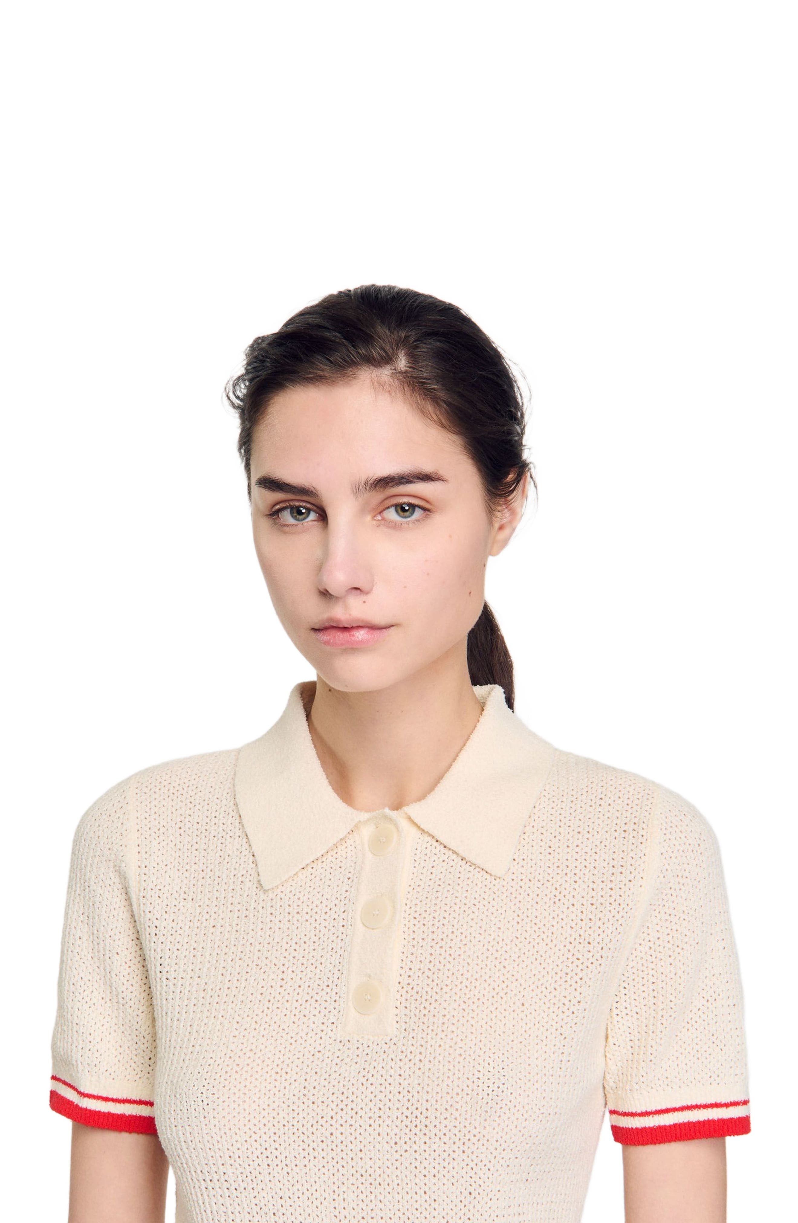 SANDRO Polo-neck sweater in Ecru at Nordstrom - 4