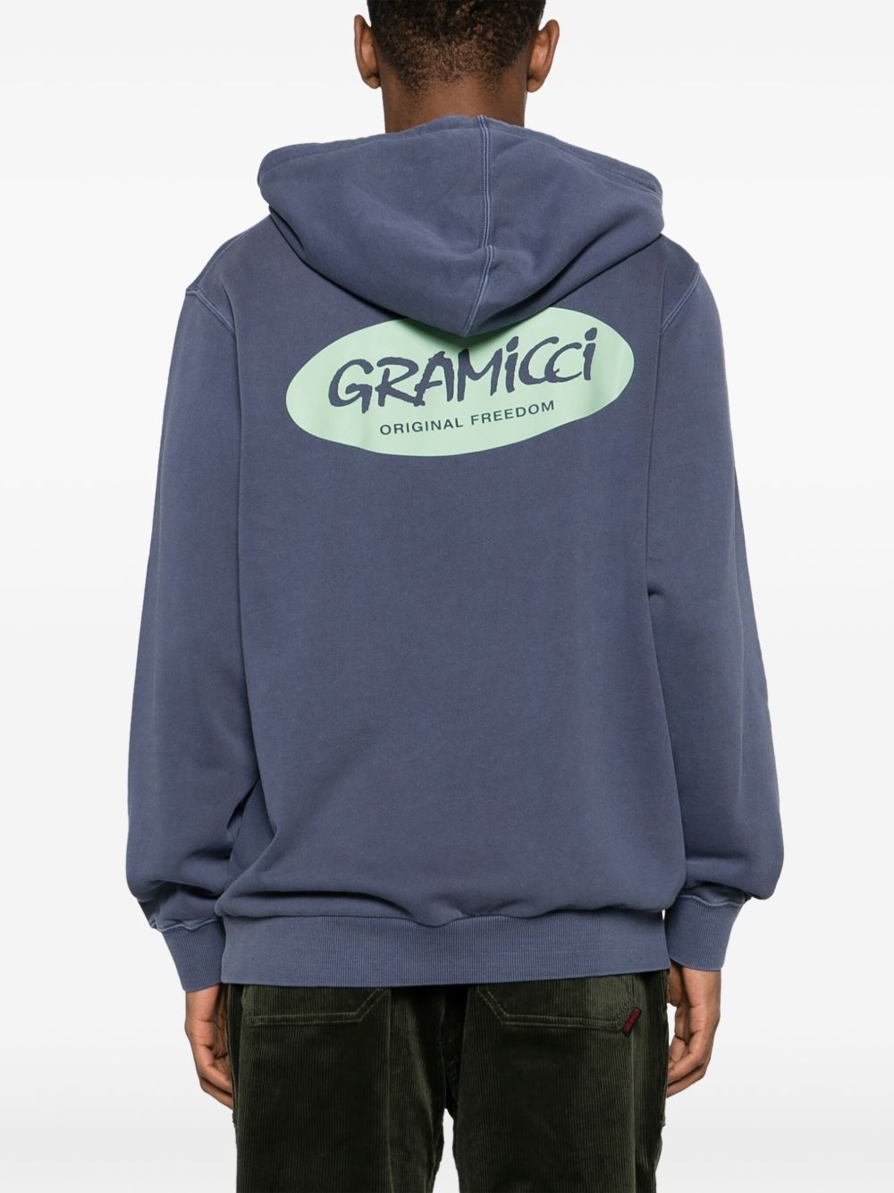 logo-print cotton hoodie - 5