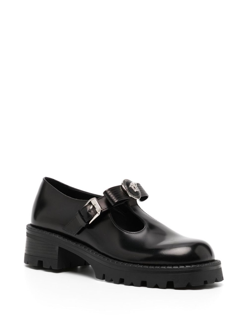 VERSACE Gianni Ribbon leather loafers outlook