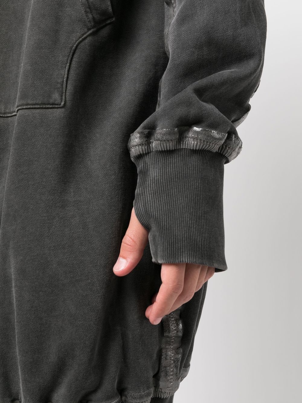 seam-detailing zip-up midi coat - 5