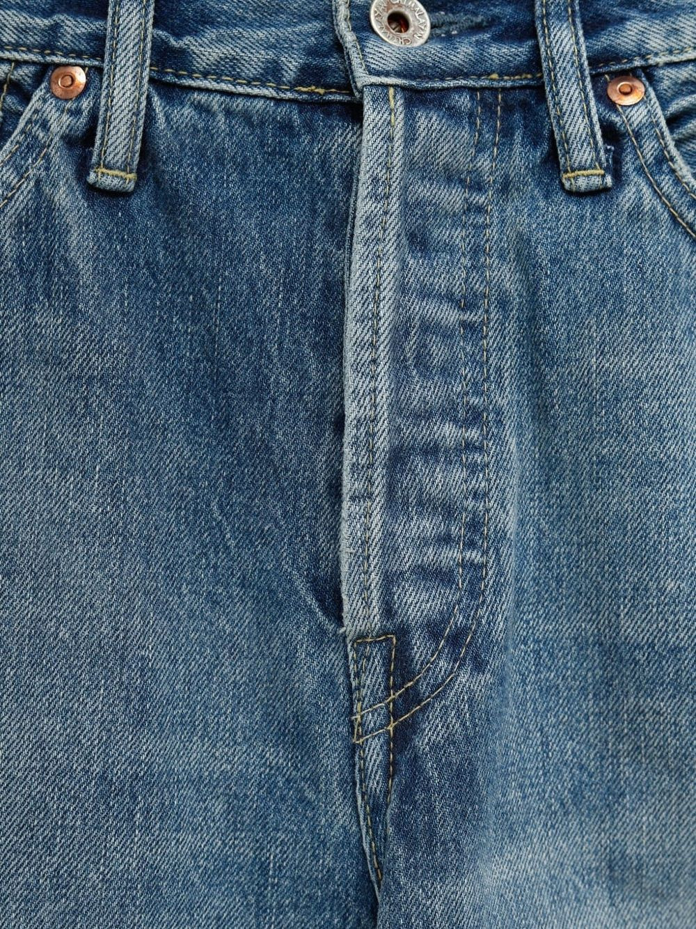 distressed straight-leg jeans - 3