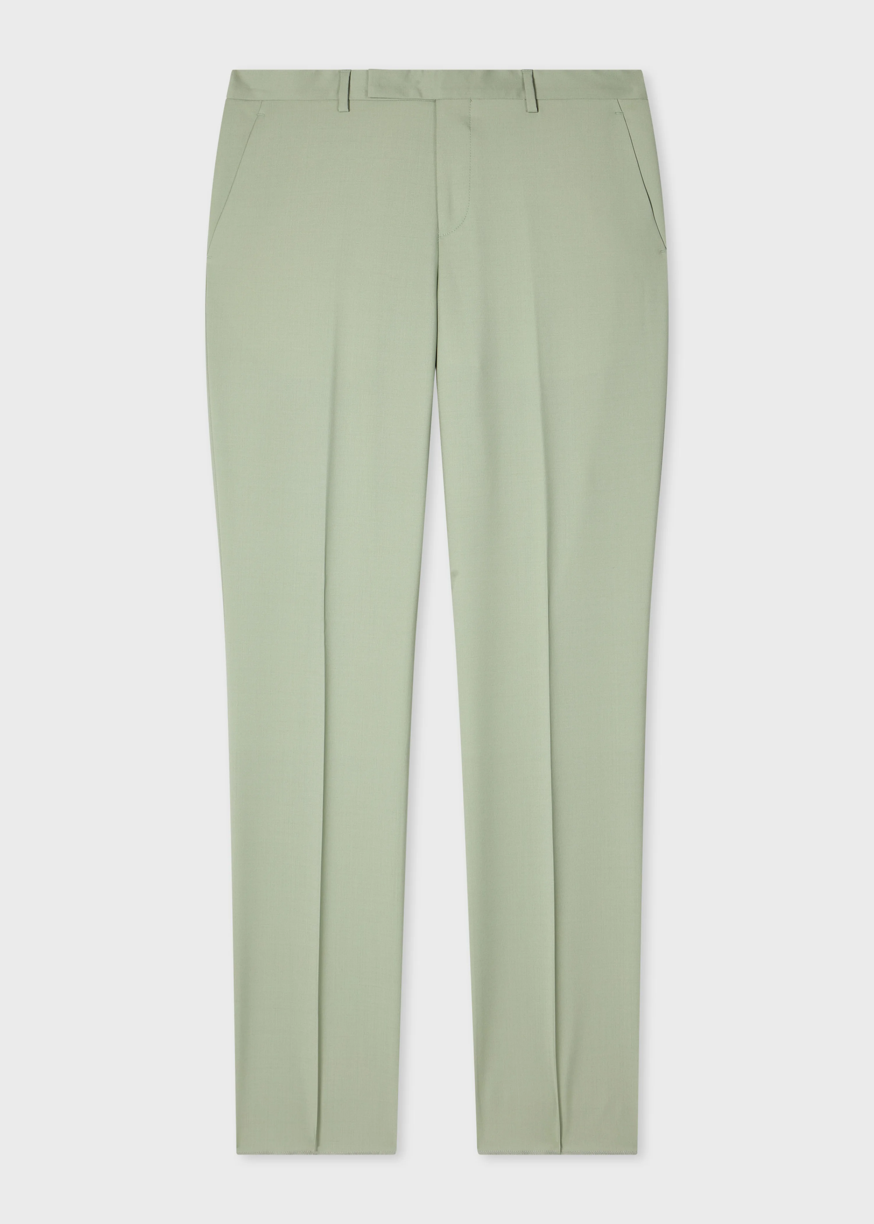 Sage Green Wool-Mohair Trousers - 1