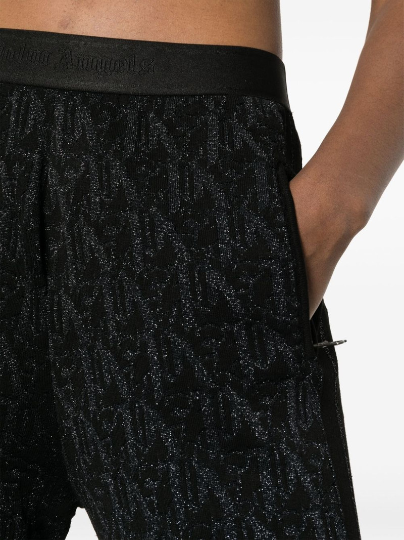 monogram-jacquard knitted trousers 5
