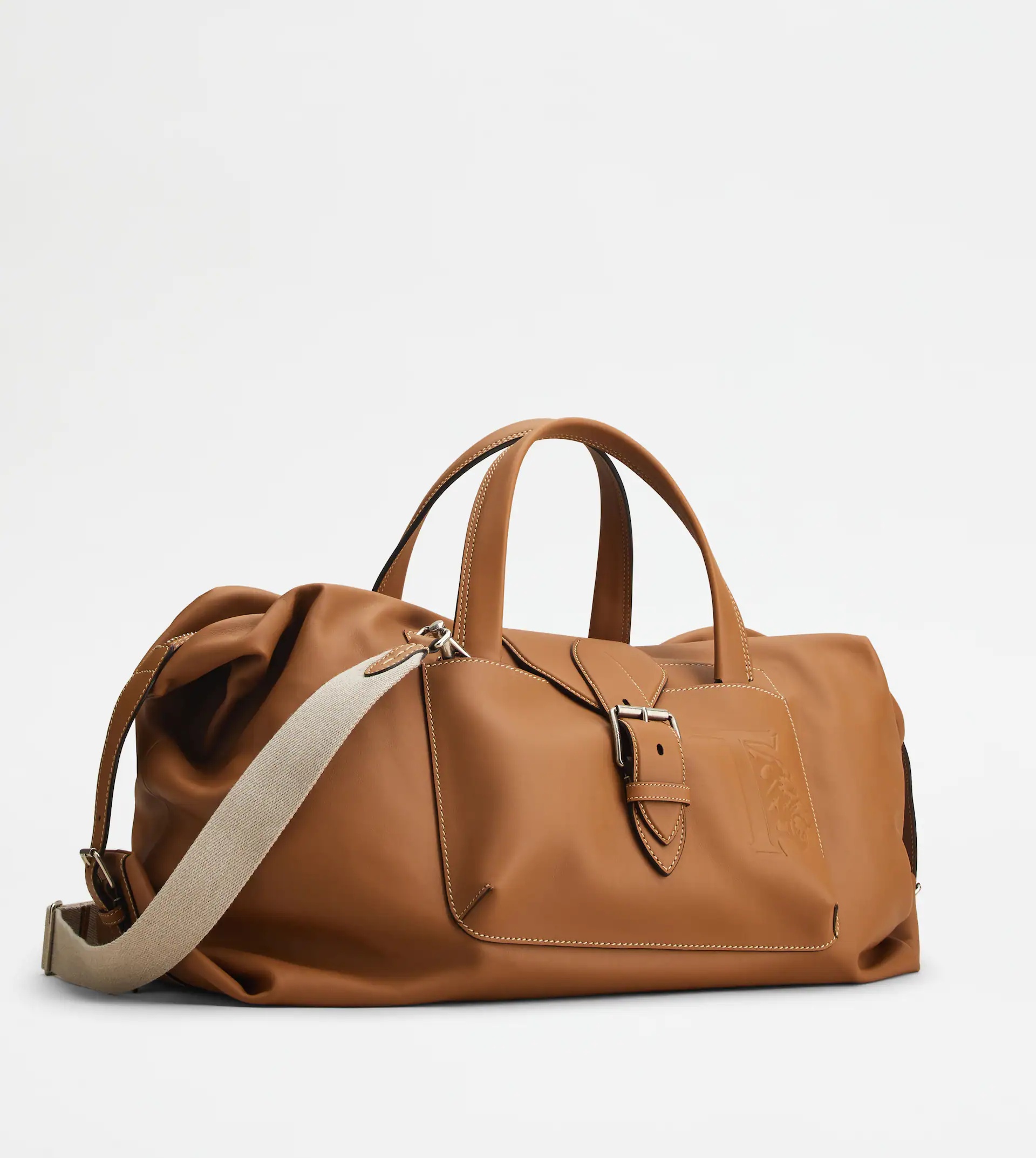 DUFFLE BAG IN LEATHER MEDIUM - BROWN - 4