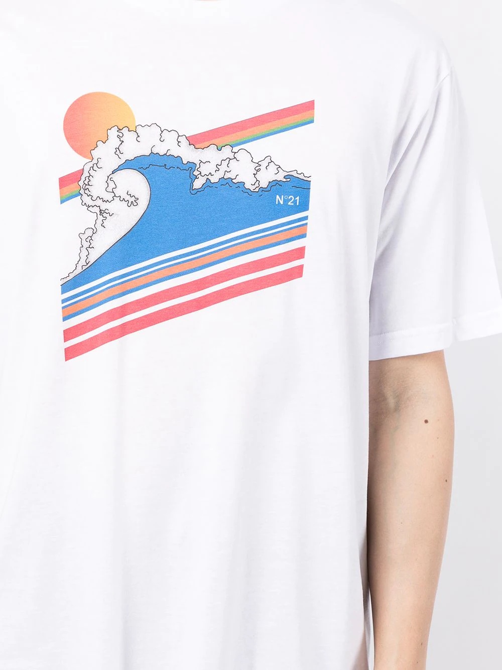 sun wave graphic print T-shirt - 5