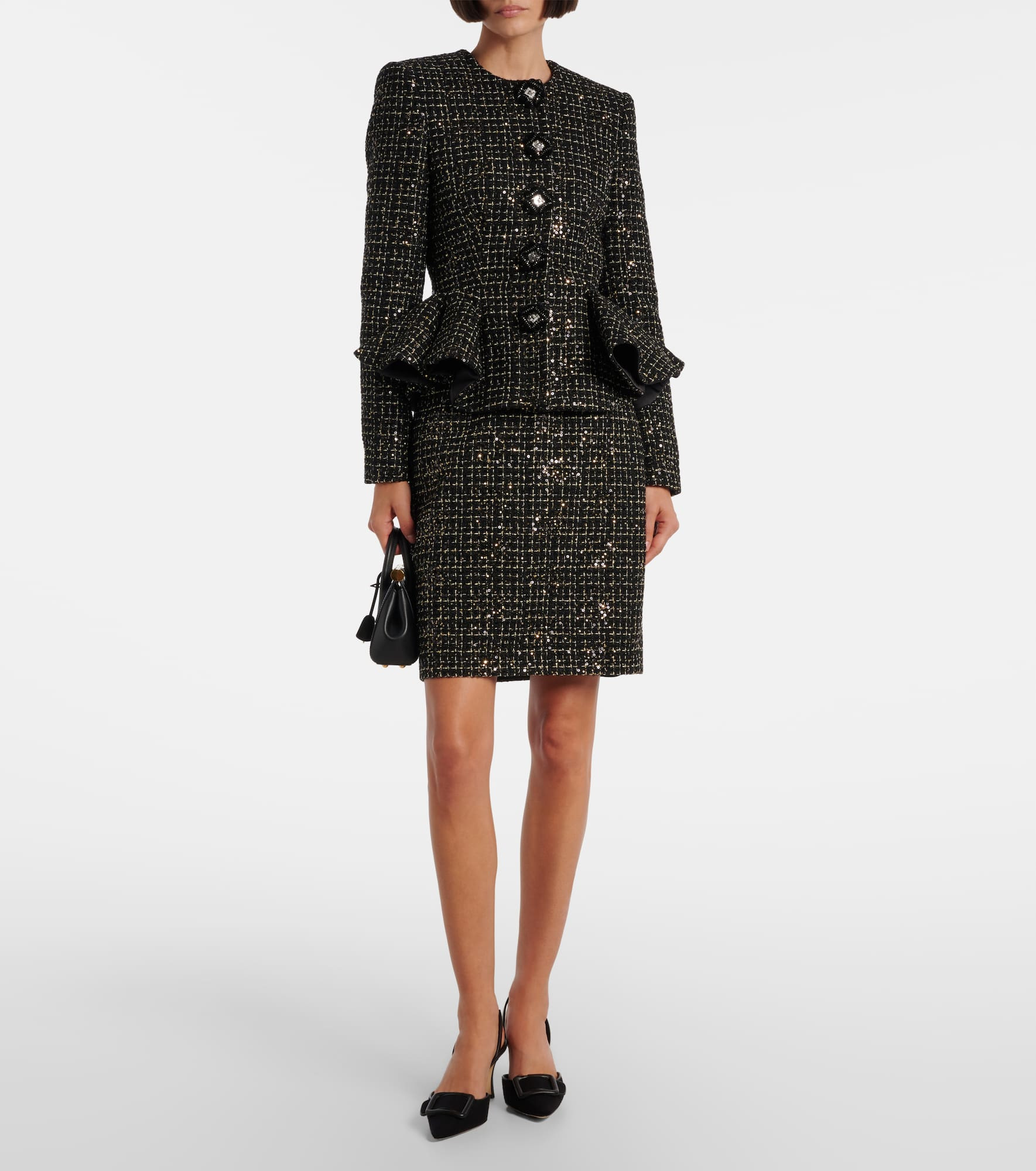 Ayaka sequined tweed pencil skirt - 2