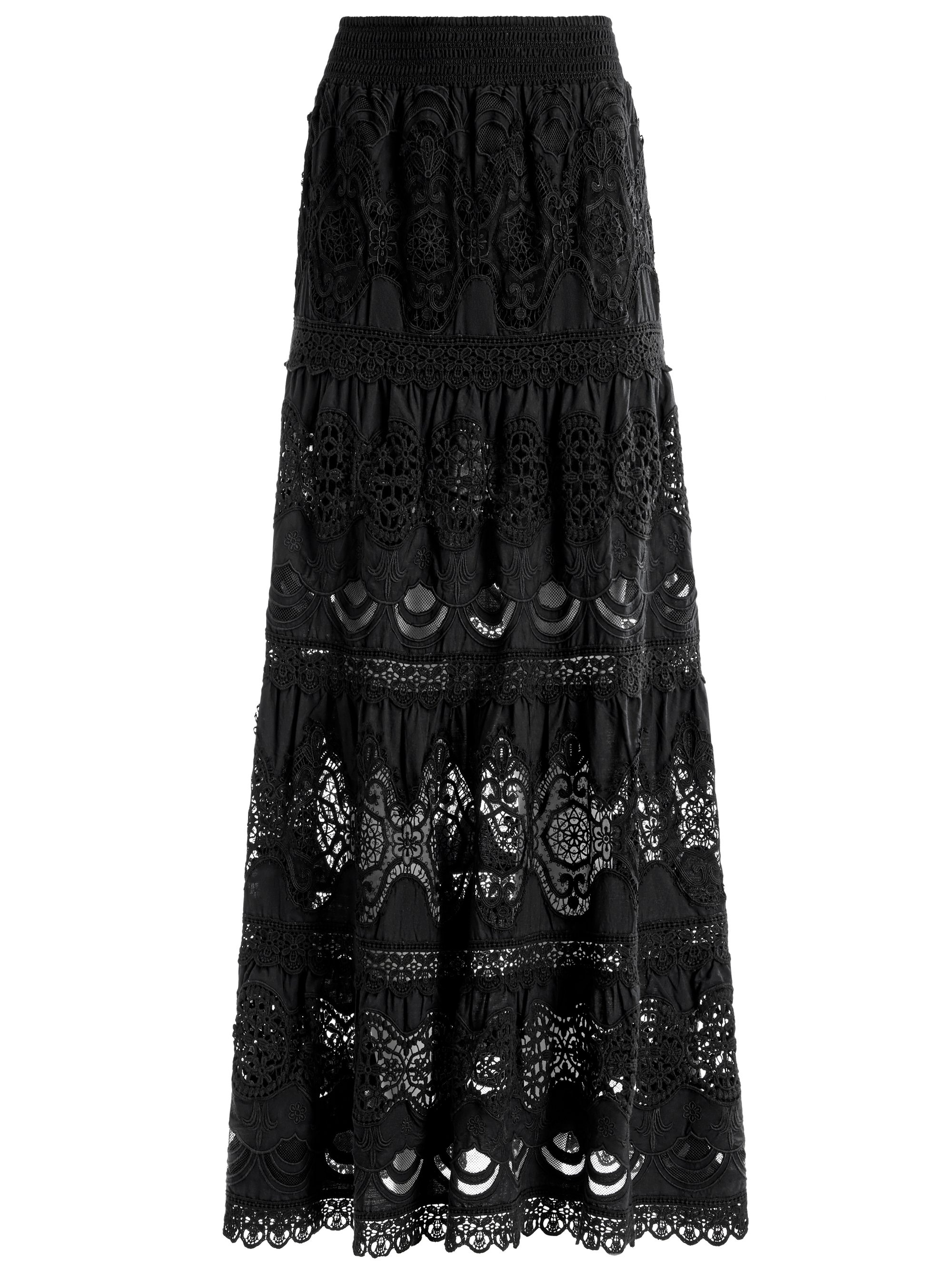 CALI EMBROIDERED TIERED MAXI SKIRT - 1