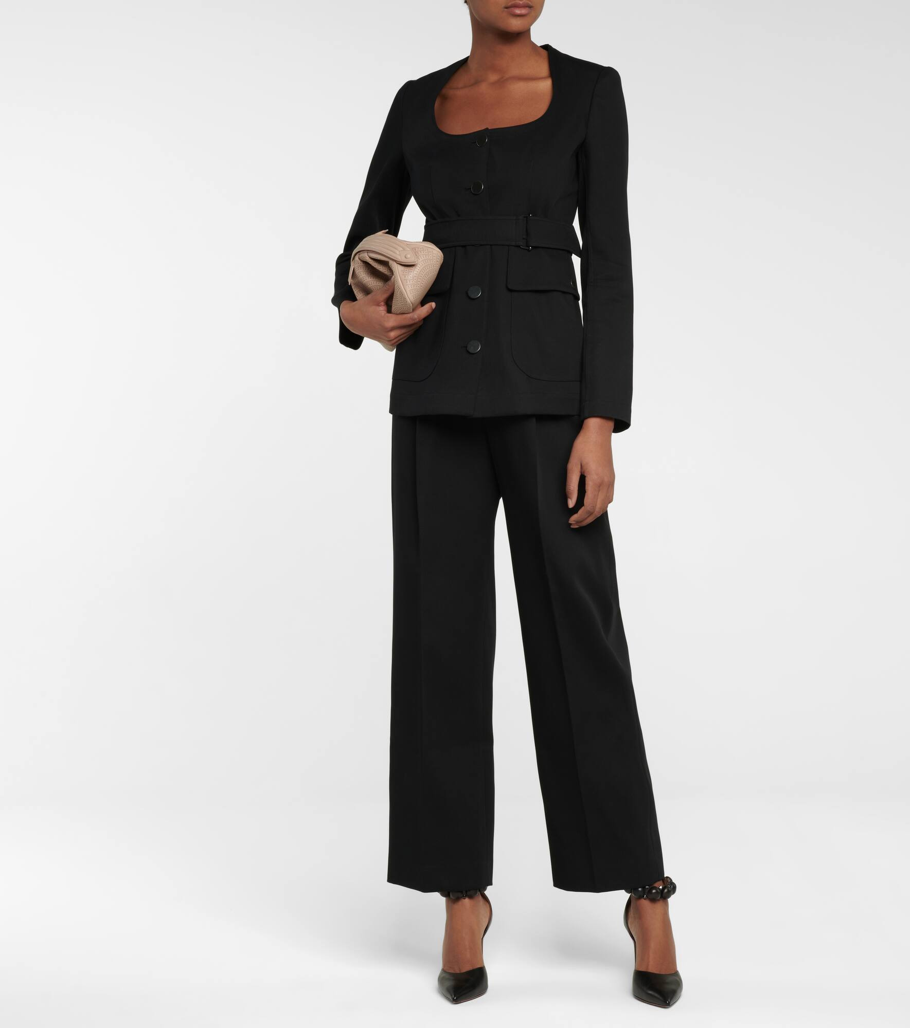 Belted cotton gabardine jacket - 2