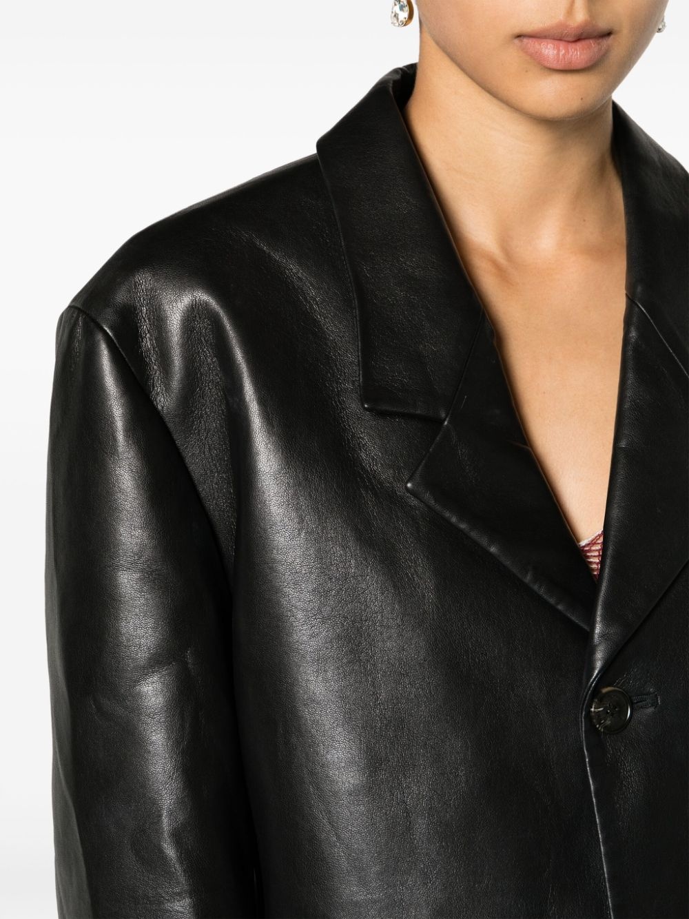 Rox regenerated-leather blazer - 5