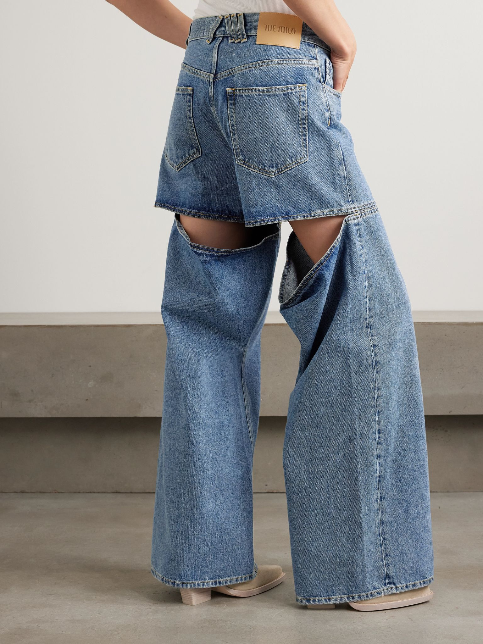 Cutout paneled boyfriend jeans Blue - 4