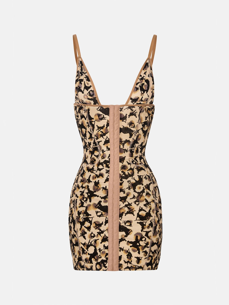DOLL DRESS BEIGE LEOPARD PRINT 1