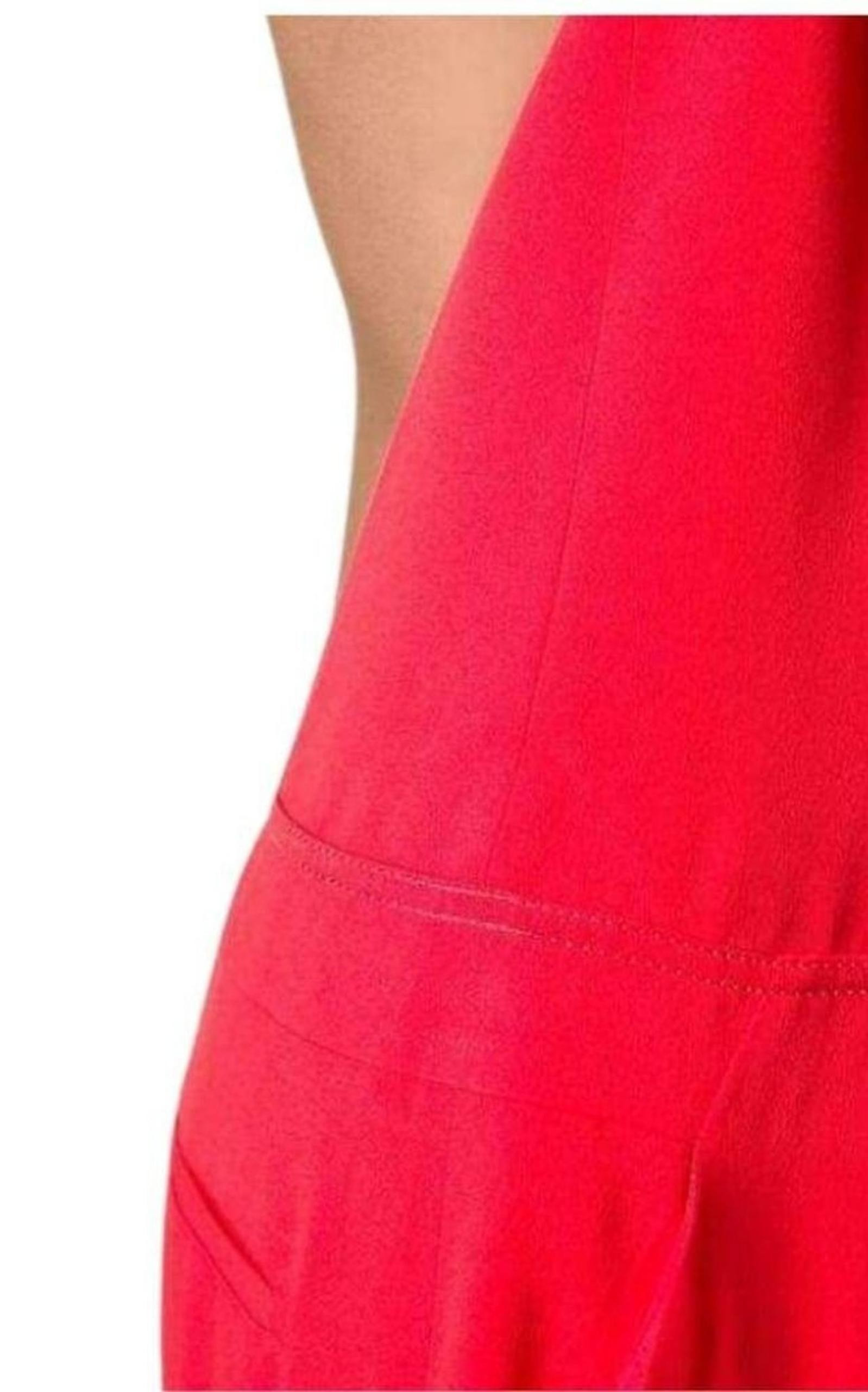 Red Open Back Sleeveless Silk Jumpsuit - 6
