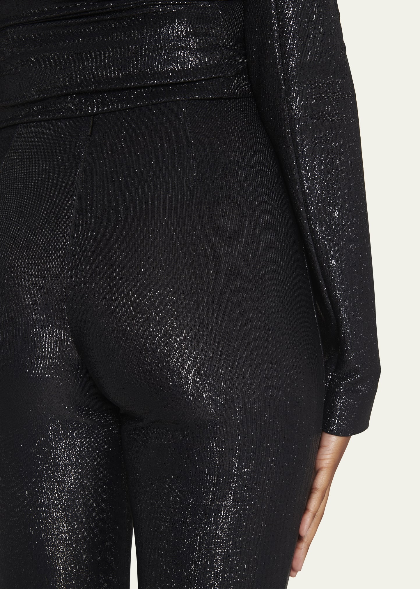 Metallic Sparkle Skinny-Leg Ankle Pants - 5