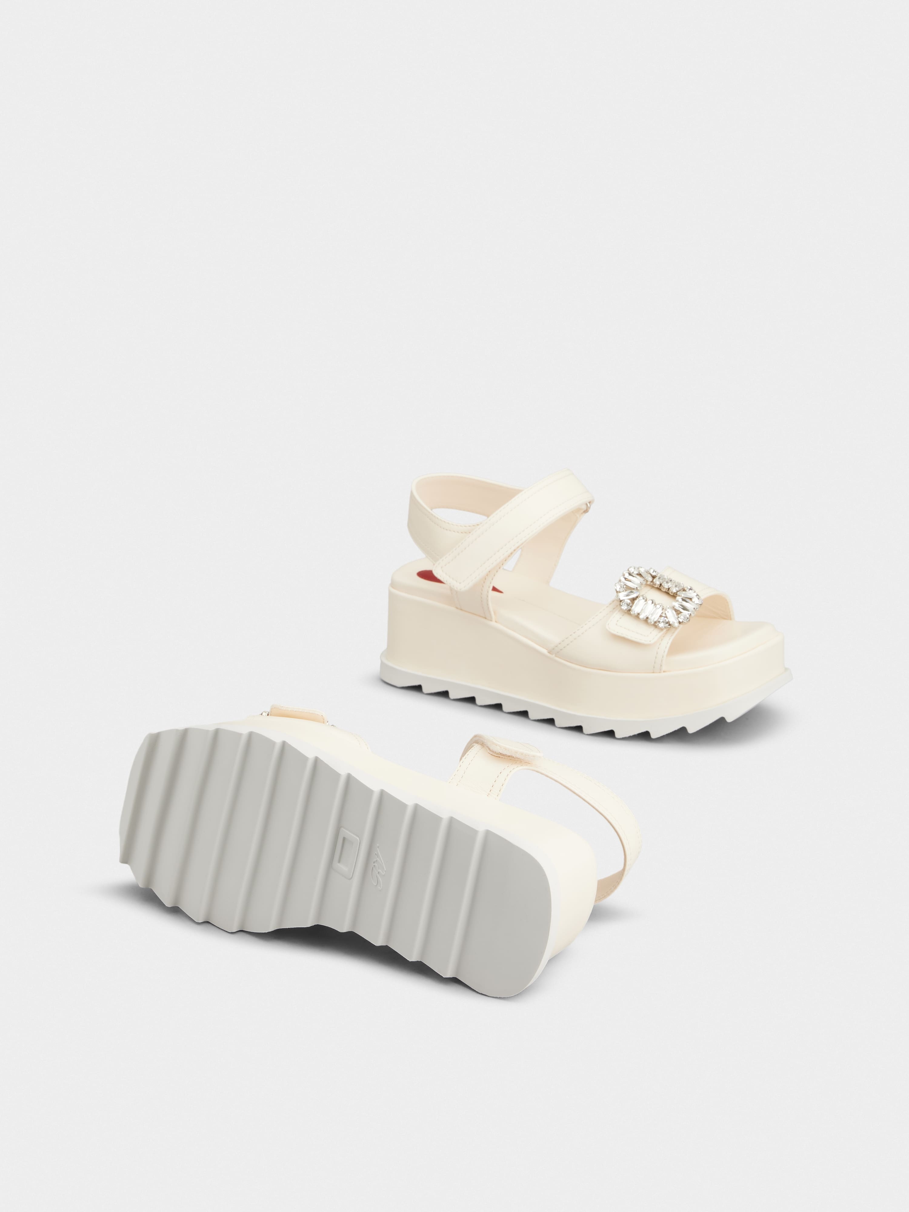 Slidy Viv' Wedge Sandals in leather - 5