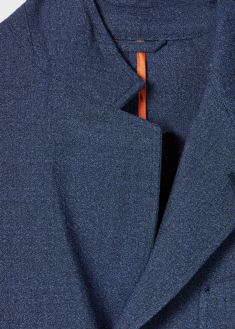 Paul Smith Blue Two-Ply Merino Wool Patch-Pocket Blazer outlook