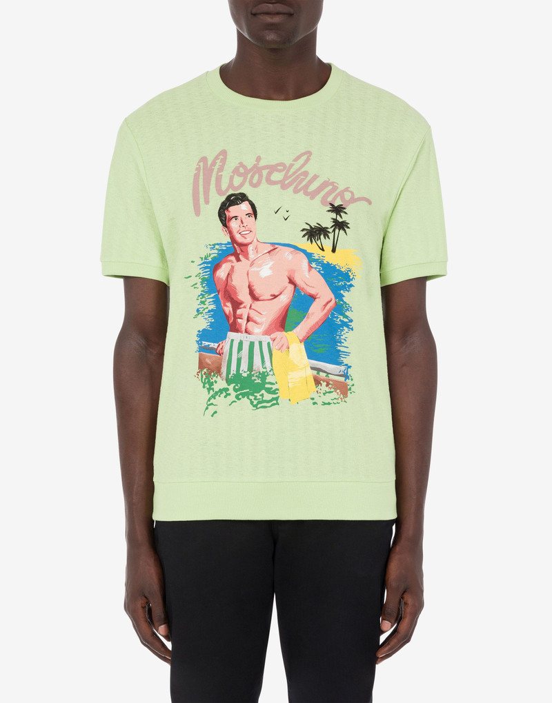 Moschino HAWAIIAN PRINT JACQUARD JERSEY T-SHIRT outlook