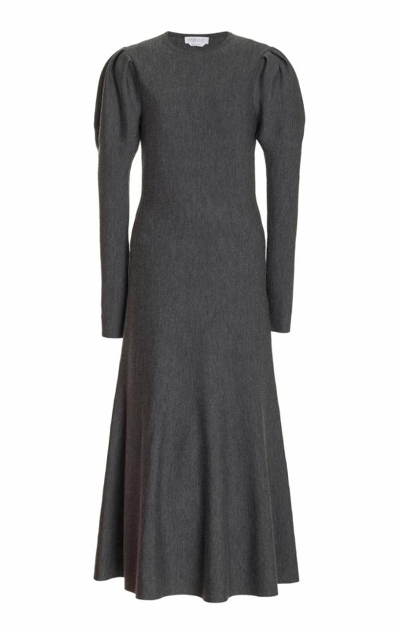 Hannah Knit 드레스 Charcoal Melange Merino Wool Cashmere - 1