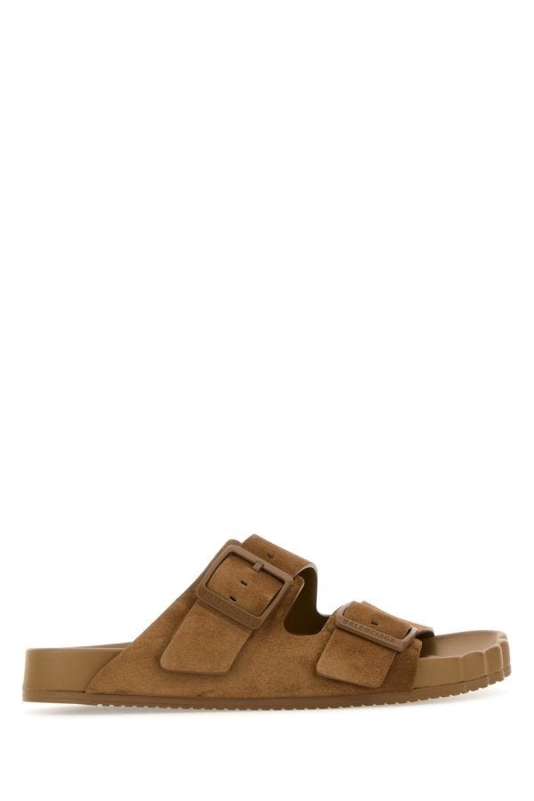 Balenciaga Man Camel Suede Sunday Slippers - 1