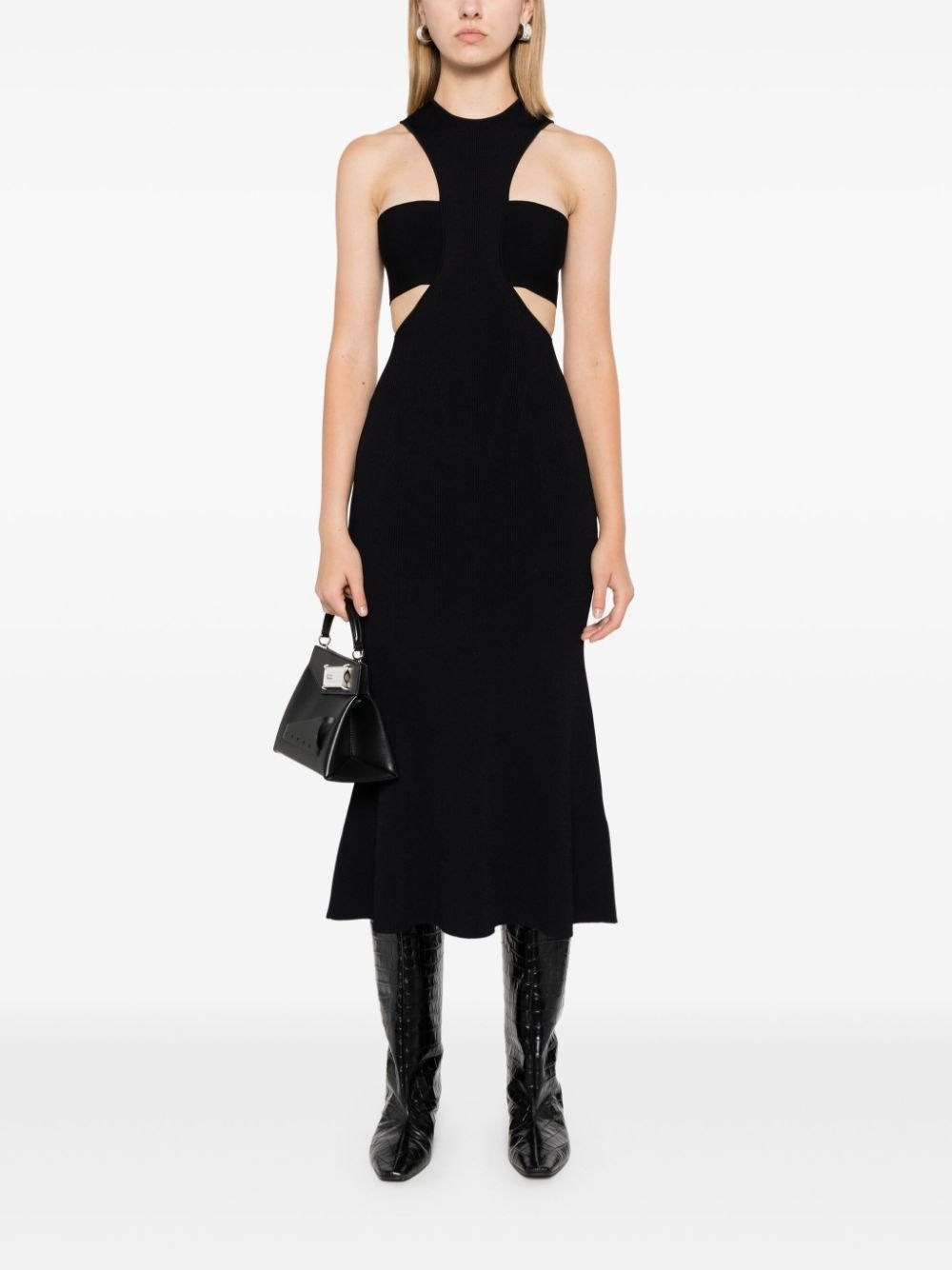 Slashed Harness rib-knit dress - 2