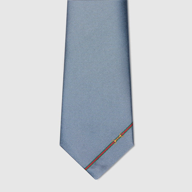 GUCCI Silk tie with Horsebit jacquard outlook
